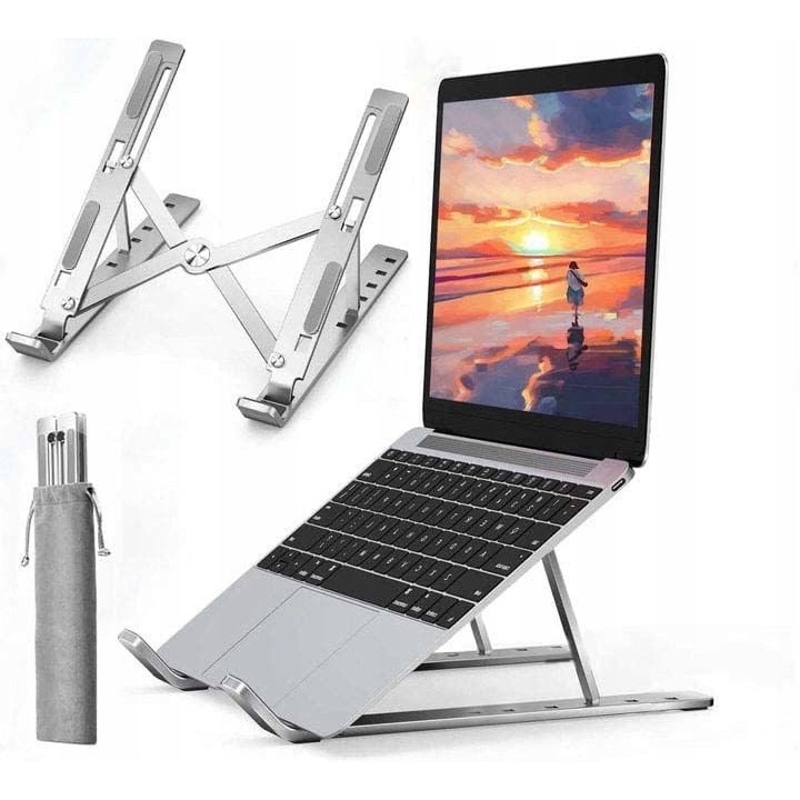 Stojak pentru laptop, 8-16 inch, aluminiu, 6 trepte de reglare, antiderapant, portabil