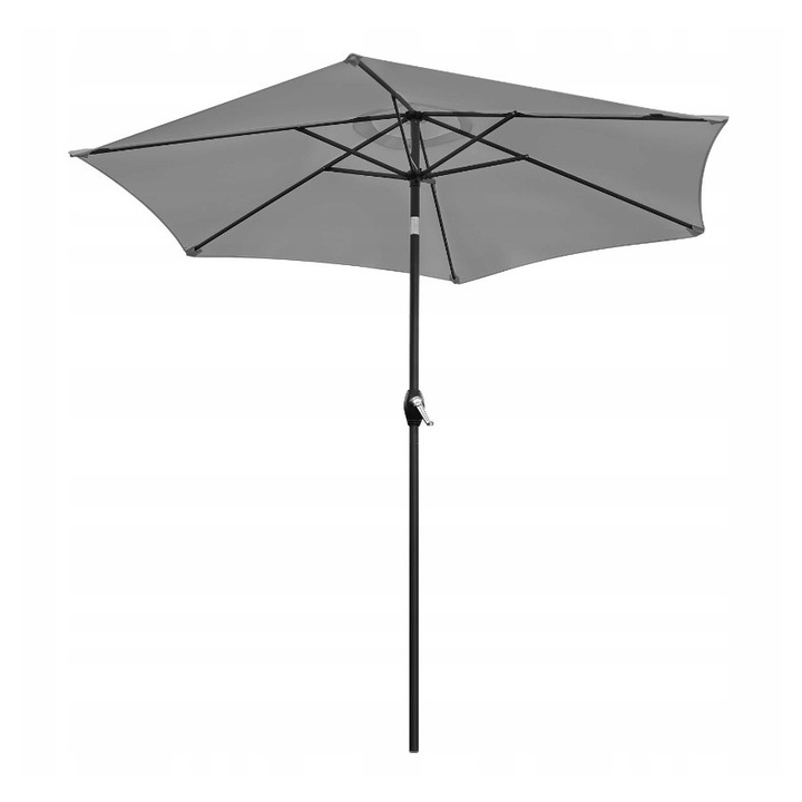 Umbrela pliabila pentru gradina, 210cm, grafit, reglabila, 230cm inaltime, set
