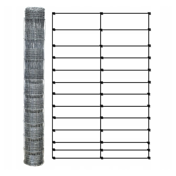 Siatca de imprejmuire, 180/13/60 L, 50 m, inaltime 1,80 m, 13 fire orizontale, multicolor