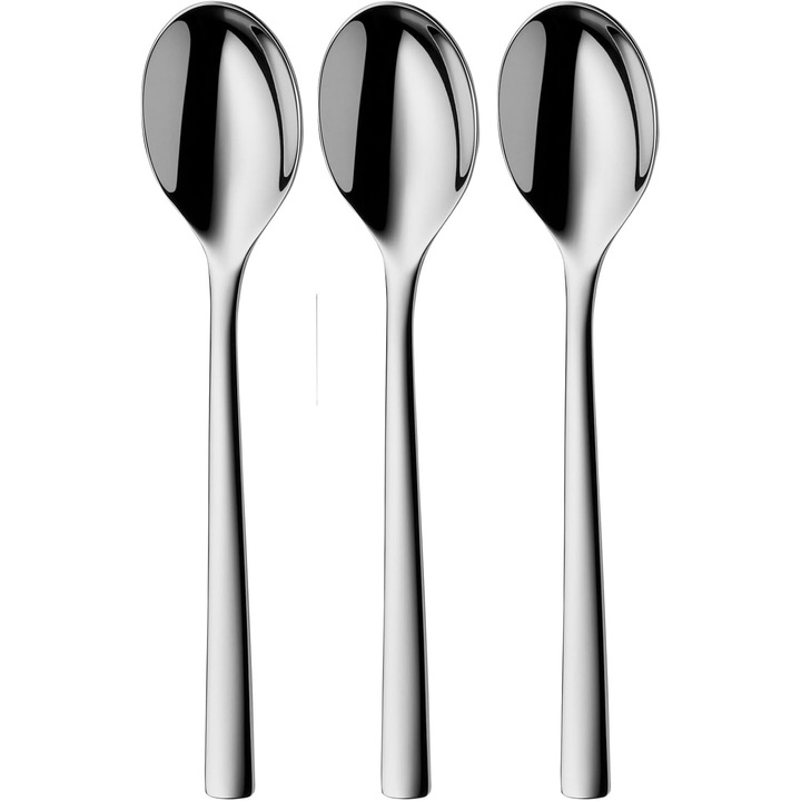 Set de lingurite pentru cina Silit Trend 21, 2 cm, 3 piese, otel inoxidabil lustruit, lingurite pentru supa, rezistente la zgarieturi, lavabile in masina de spalat vase, durabile