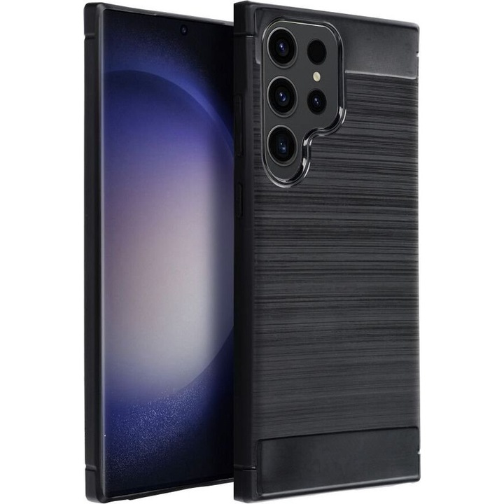 Husa telefon Carbon pentru Xiaomi Redmi Note 14S, neagra, dimensiuni precise