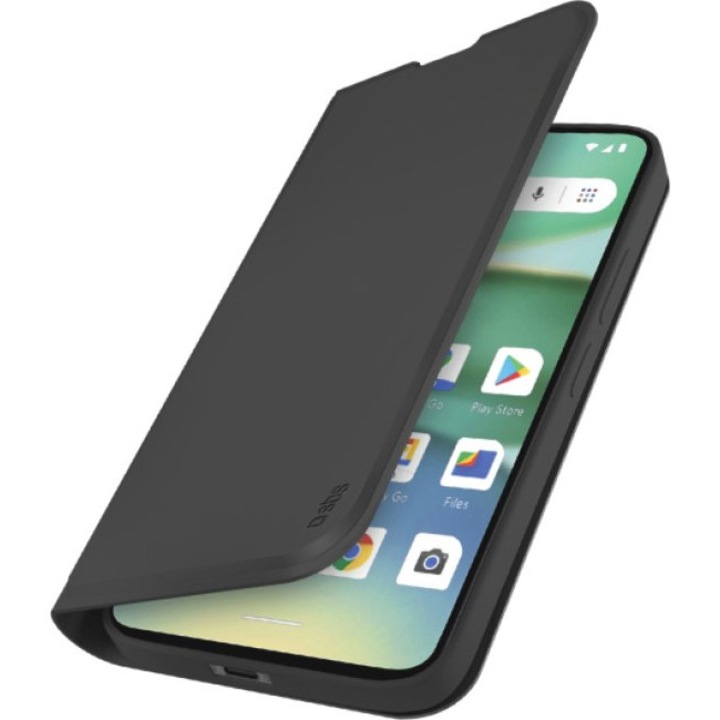 Husa telefon, SBS, model Wallet Smooth Stand, neagra, 171mm, cu suport si doua compartimente pentru carduri