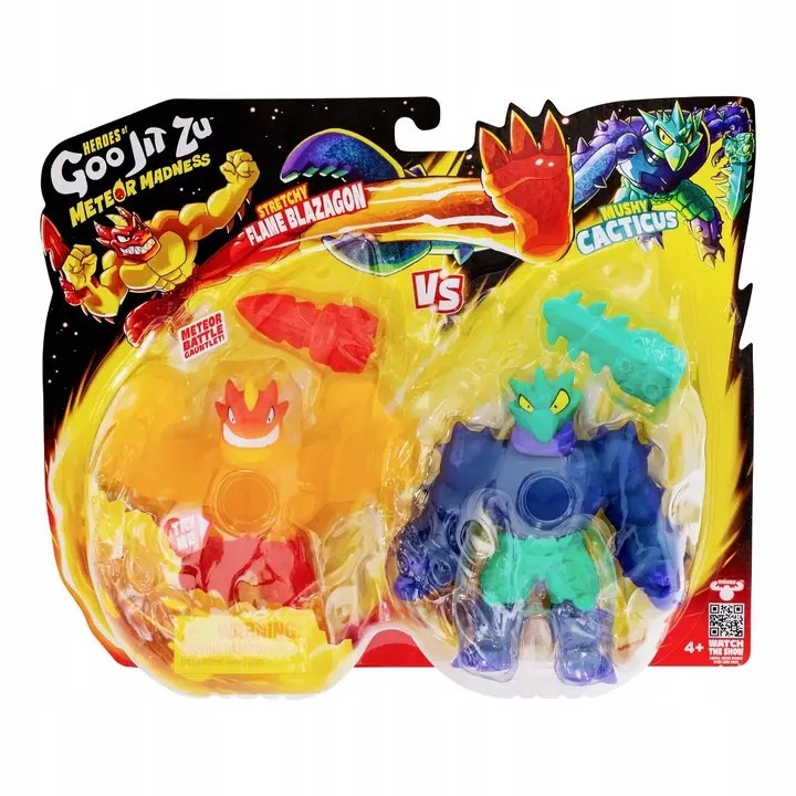 Set Jucarii Interactive Goo-Jit-Zu Flame Blazagon vs Mushy Cacticus, Multicolor, 2 Figurine
