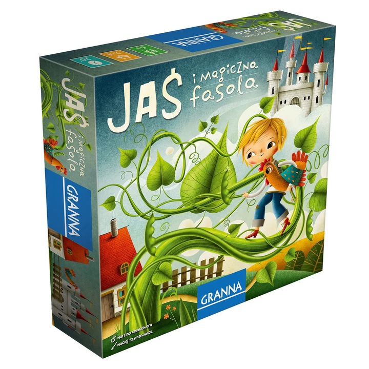 GRA JAŚ ÉS A BŰVÖS BAB TÁRSASJÁTÉK, 2-4 játékos, többszínű