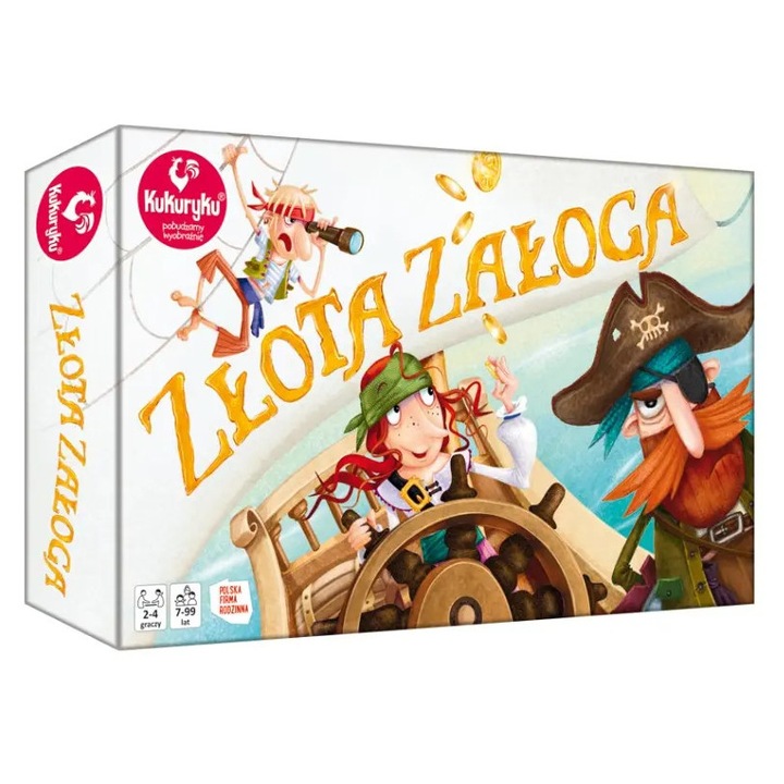 Joc de societate KUKURYKU ZLOTA ZALOGA, 56 carti, 36 tafelkow, 5 cosci, 2-4 jucatori, 7+ ani