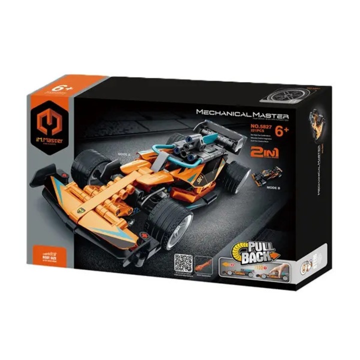Set de constructie iM.Master Masina sport F1, 220 piese, mecanism pull-back, multicolor