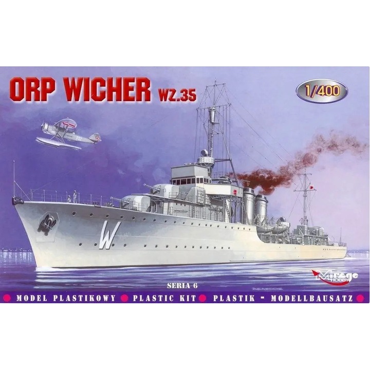 Model de nava de construit, MIRAGE, ORP Wicher, 1:400, 107x10,5cm, set complet