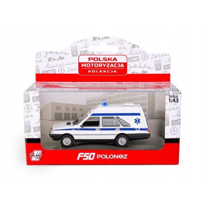Ambulanta Miniatura Poloneza Cargo, DAFFI, 1:43, metal, 10x3,7cm