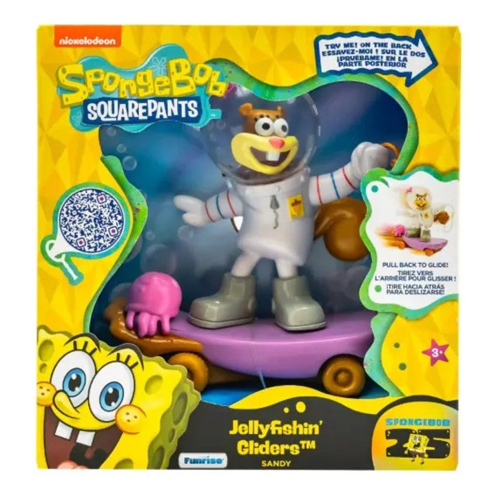 Figurina Sandy Cheeks, Funrise Toys, set cu meduza, 3 ani+