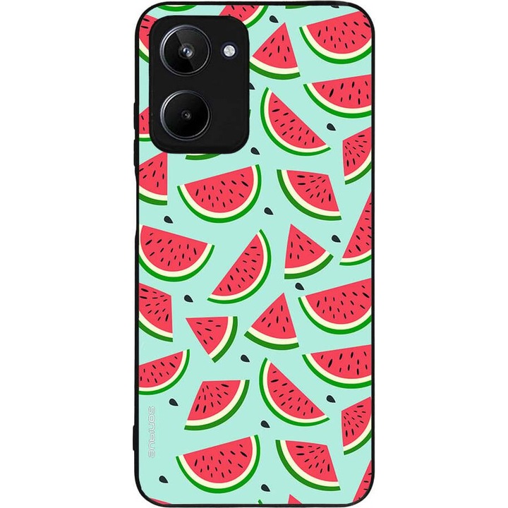 Husa telefon Sonique Fruit Series, imprimeu fructe, silicon, antisoc, multicolor, pentru Realme 10 4G