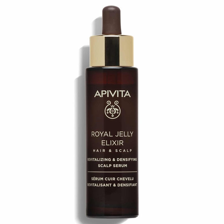 Serum revitalizant si densificator pentru scalp Apivita Royal Jelly Elixir 50ml, cu extract de laptisor de matca, pentru par subtire
