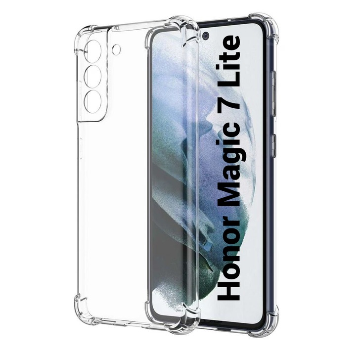 Husa de silicon antisoc pentru Honor Magic 7 Lite Transparent