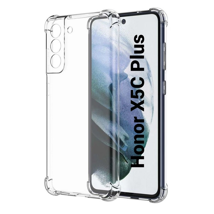 Husa de silicon antisoc pentru Honor X5C Plus Transparent