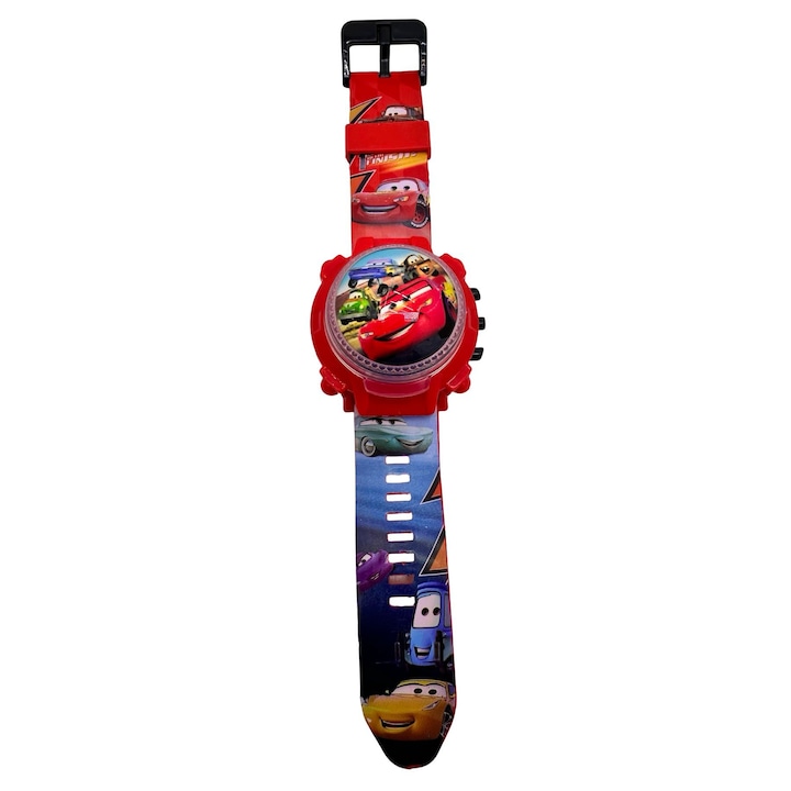 Ceas copii Cars electronic cu capac rotitor