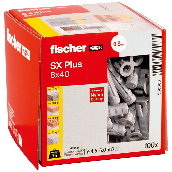 Dibluri universale Fischer SX Plus 8 x 40 100 buc