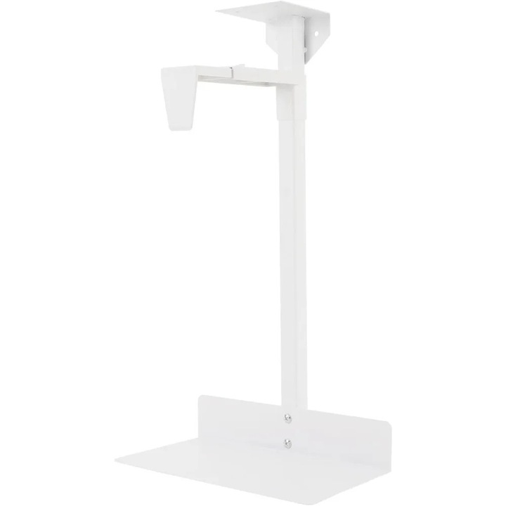Suport PC/CPU, montaj pe perete si sub birou, reglabil, pana la 30 kg, dreptunghiular, alb