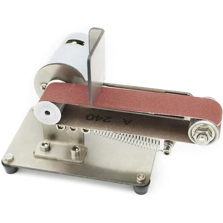 Slefuitor electric cu banda, Mini de masa pentru slefuire/lustruire, Putere 1900 W, Turatie 6500 rpm, Aliaj aluminiu-cupru, Greutate neta 20, 95 kg, Negru