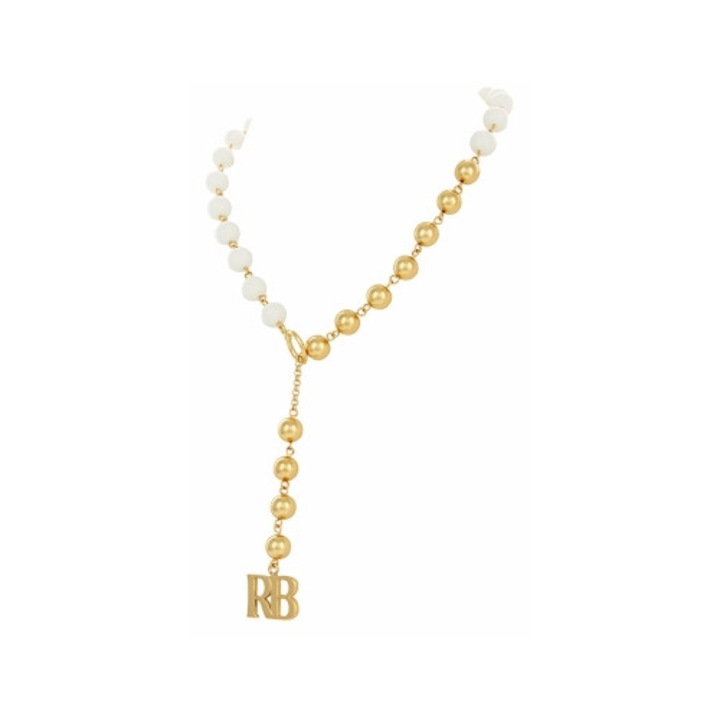 Colier barbati, Colibra, model RB, cu agat si litere, 42x8cm