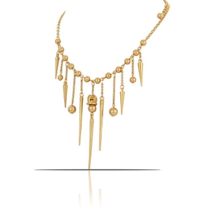 Colier Colibra cu soptele si bile, auriu, 35x0,3cm