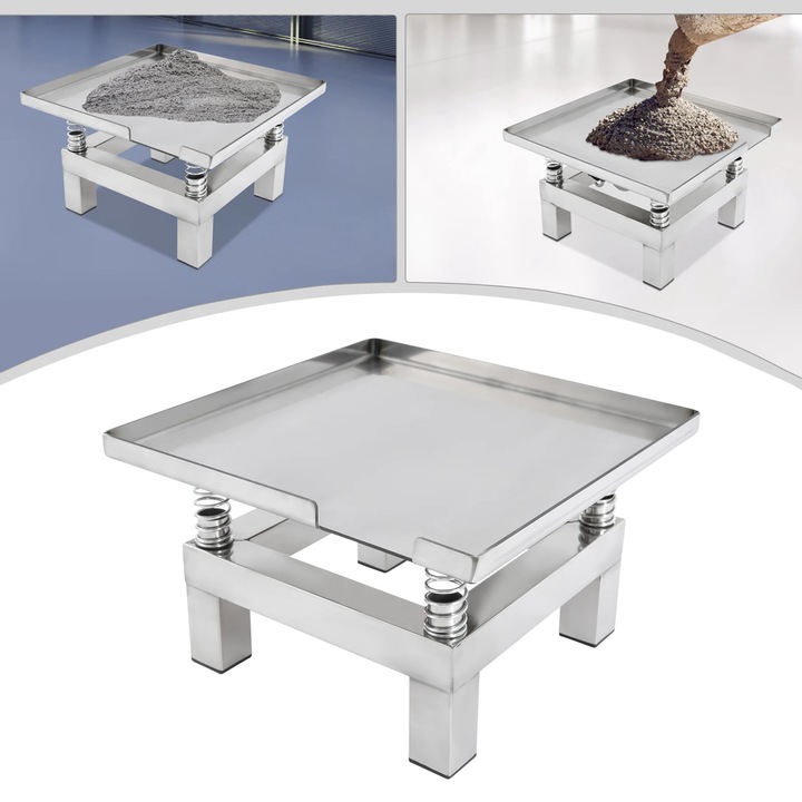 Beton vibrációs asztal, Mini vibrációs asztal, 50 W, 350 x 350 mm, Rozsdamentes acél, 220 V, 3000–3600 ford./perc