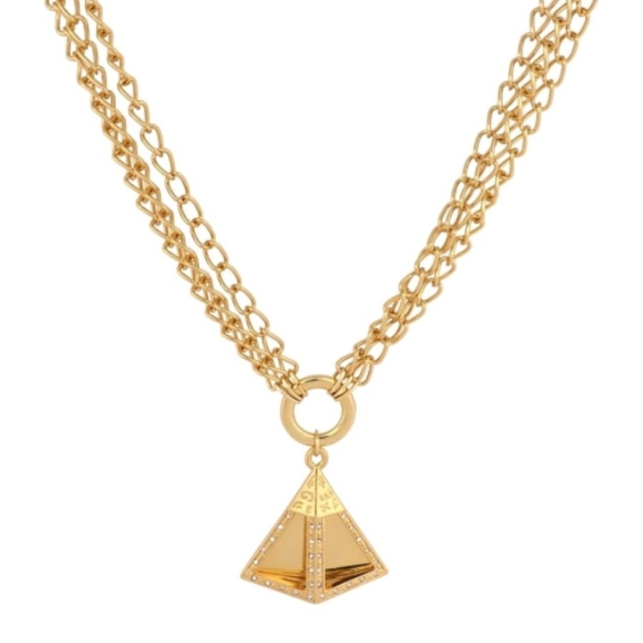 Colier Colibra cu piramida mare, 39x10cm, 1,7cm latime, 4x4,5cm dimensiuni piramida
