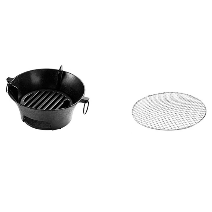 Gratar BBQ, Arzator de masa, Otel inoxidabil, Portabil, Fara aprindere, Reutilizabil, Pentru BBQ coreean/japonez si camping