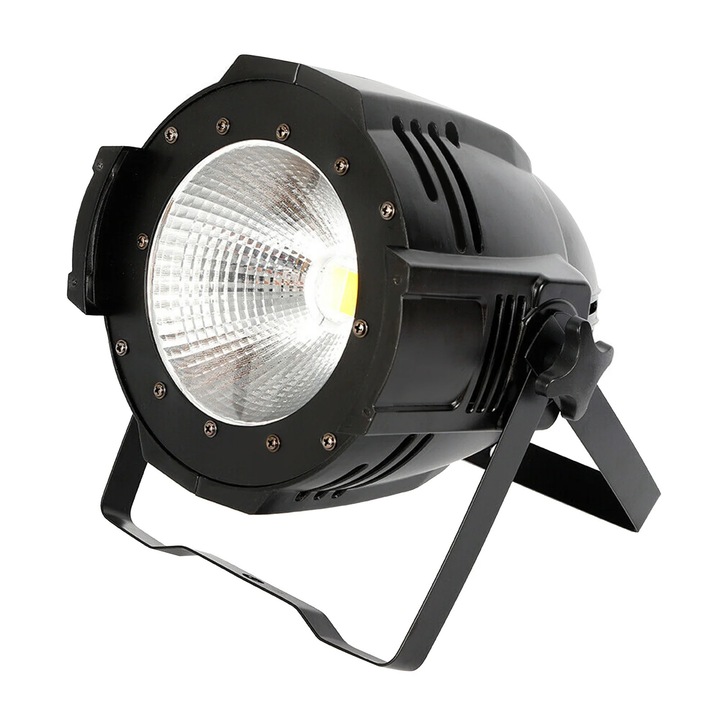 LED PAR lámpa, COB 200W reflektor, 180°-ban állítható szög, 2 az 1-ben meleg/fehér, terelőlemezek, AC 90–240V, izzó mellékelve, fekete