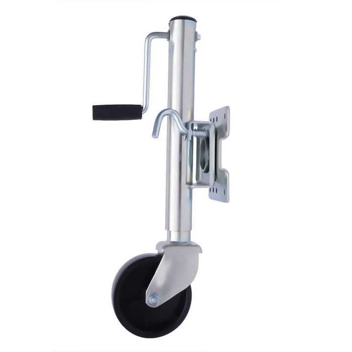 Roata de sprijin pentru remorca, roata jockey, capacitate 540 kg, roata 15, 24 cm, otel carbon, manuala
