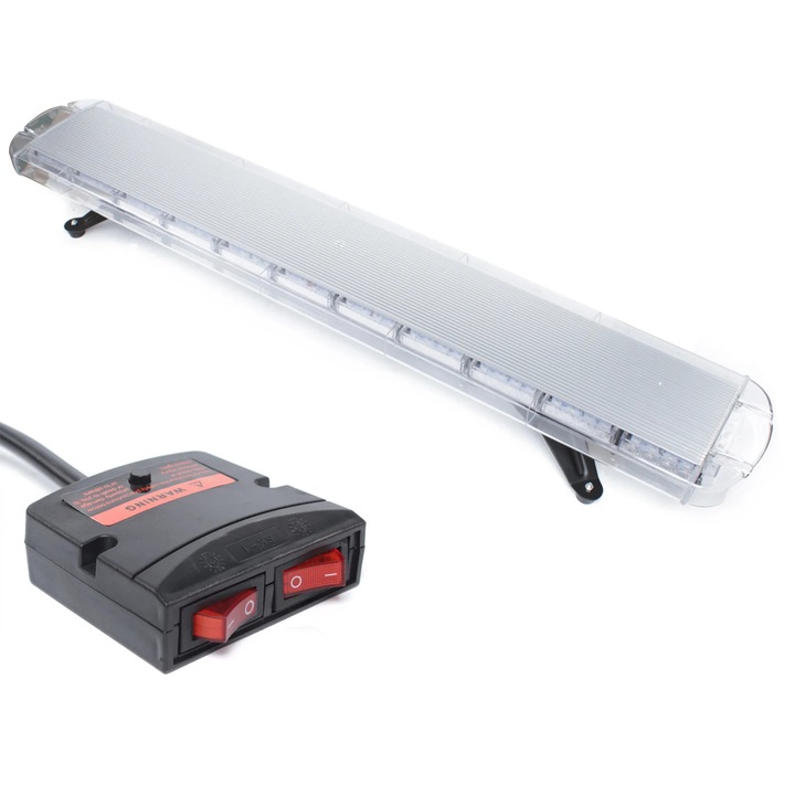 LED figyelmeztető fényhíd, Tetőre szerelhető stroboszkóp, 96 LED, 16 mód, Univerzális rögzítés, Sárga