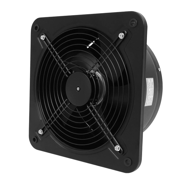 Ventilator de evacuare, pentru fereastra/perete, 300 mm, pentru bucatarie si baie, ventilatie/evacuare, negru