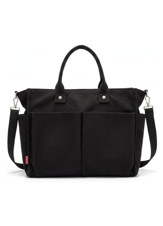 Geanta Tote Dama Retro Corduroy, Geanta dama cu bandoliera, Multi-buzunar, Capacitate Mare si Rezistenta, Gentusa Umeri, Adecvat pentru calatorii zilnice, calatorii si cadouri de sarbatori