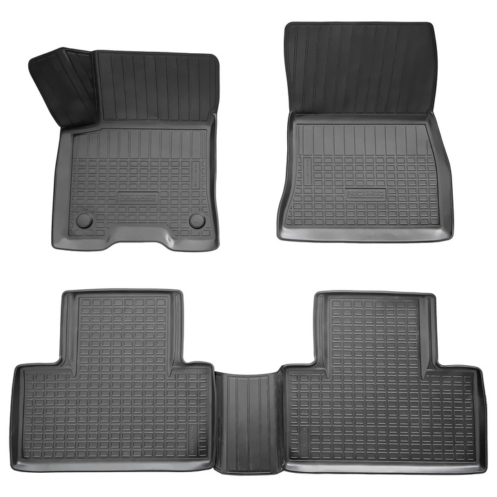 Set de 4 covorase cauciuc 3D stil tavita premium pentru Mercedes EQB din 2021-2025