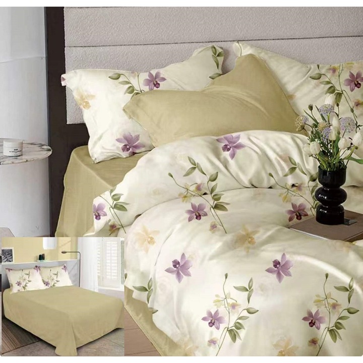 NufJoy® vastag finet dupla ágynemű garnitúra 6 részes, lepedő 230x250 cm, paplanhuzat 200x230 cm, 2 párnahuzat 70x70 cm, 2 párnahuzat 50x70 cm, M66