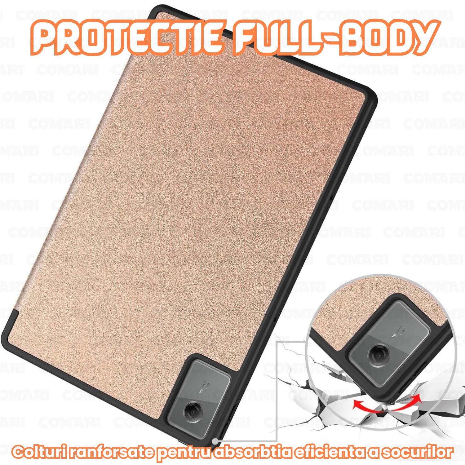 Husa pentru Lenovo Idea Tab Plus 12.1 Comari® EliteCover, protectie completa, functie stand multipla, design elegant tip carte, Butterfly
