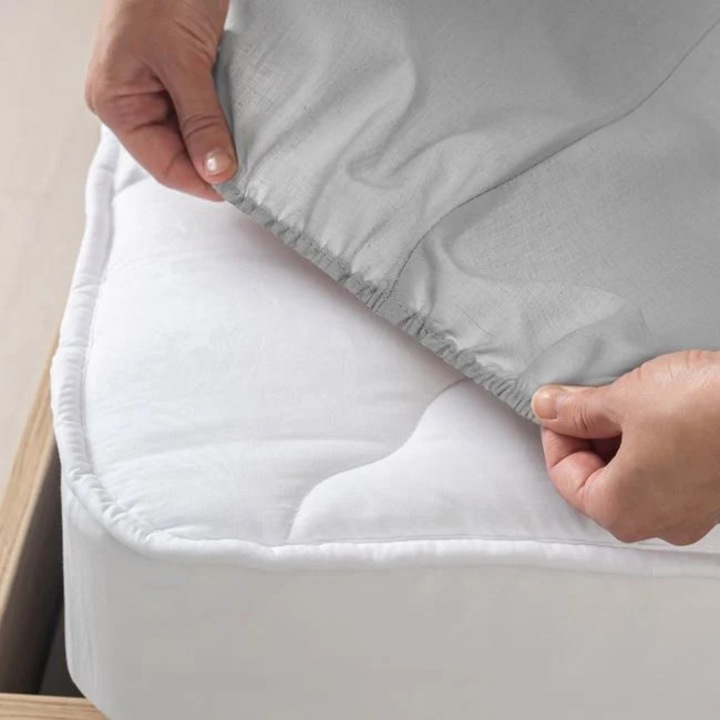 Cearceaf Elastic Bumbac Gri Pat Dublu 160x200cm