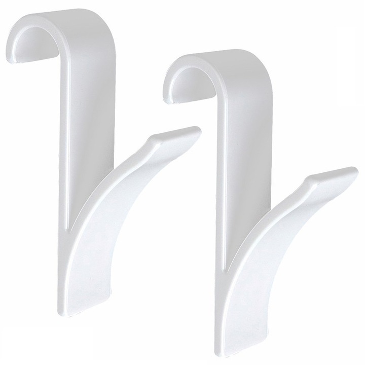 Set 2 suporturi pentru prosoape, Artemis, alb