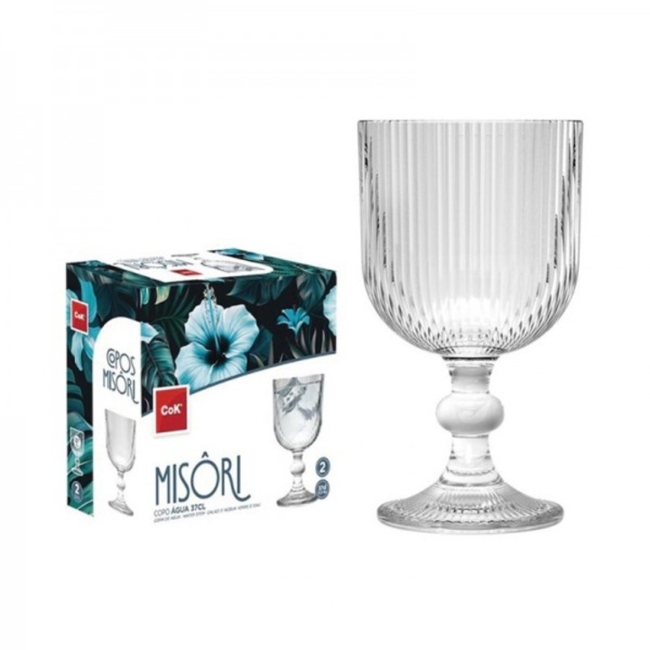 Set 2 pahare cu picior universale, Cok Misori, 370 ml