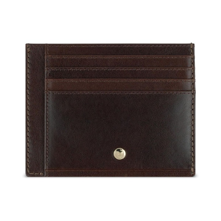 Portcard Barbati Bugatti Neaples din Piele Naturala Maro, Protectie RFID, Suport Carduri -8, Documente - CI, Slim, 491361