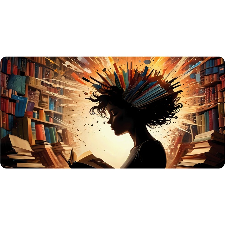 Mousepad Deskmat Women mind reading 700x350x2mm margini drepte necusute Oktane