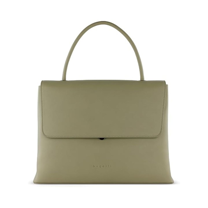 Geanta Dama Bugatti Ilva din Piele Ecologica Verde, geanta mare de Umar cu Geanta Cosmetica Inclusa, Compartimente Multiple, Eleganta, 495302
