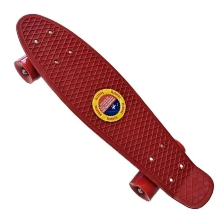 Skateboard penny board rosu compact si portabil cu roti durabile din PU pentru incepatori, SARALMA®