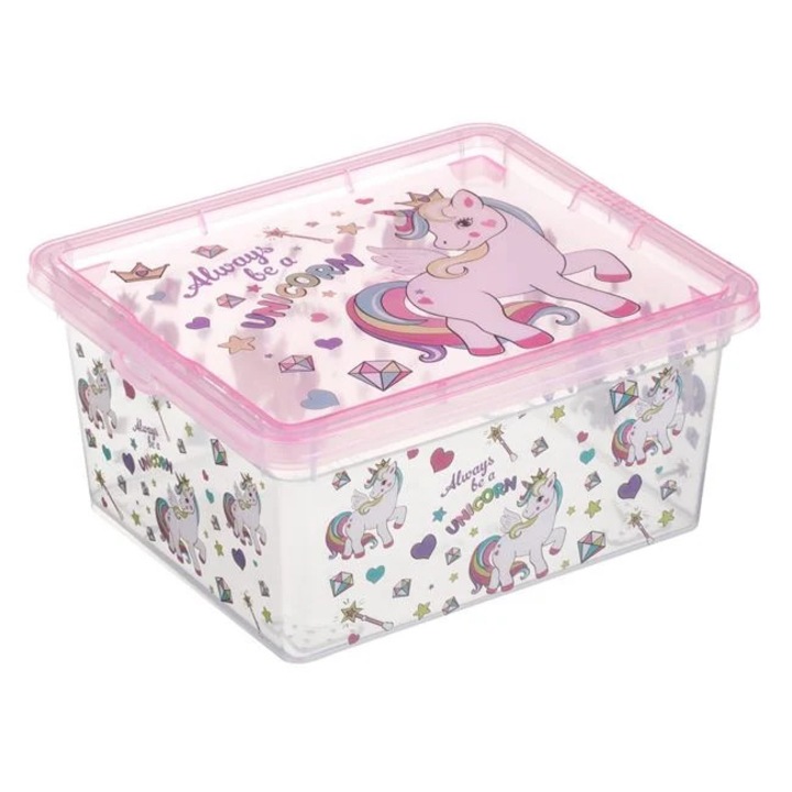 Cutie depozitare jucarii model unicorn 2.5L cu capac