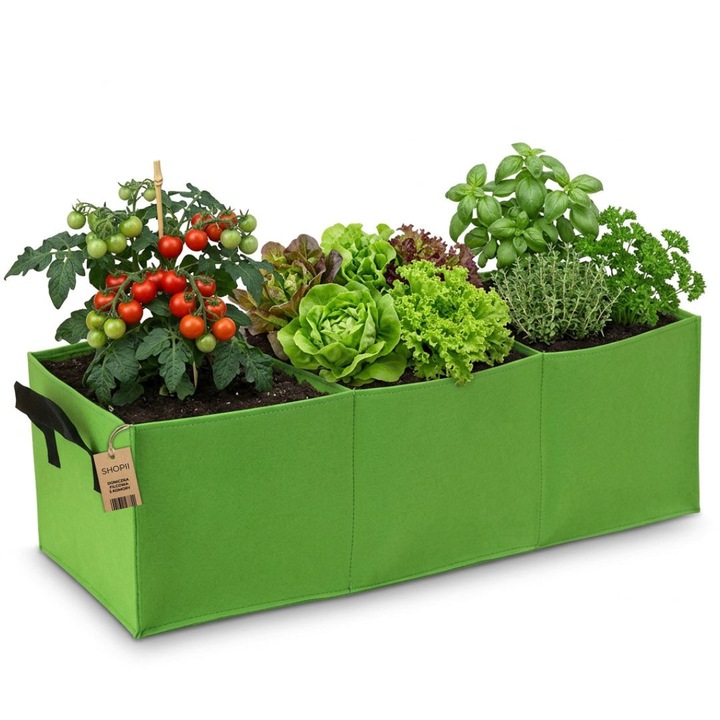 Ghiveci standard, SHOPII, pastă verde, 90x30cm