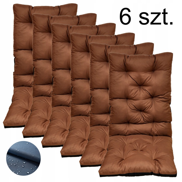 Perne impermeabile cu spatar pentru scaune de gradina nana shop, 50x120, 6 bucati