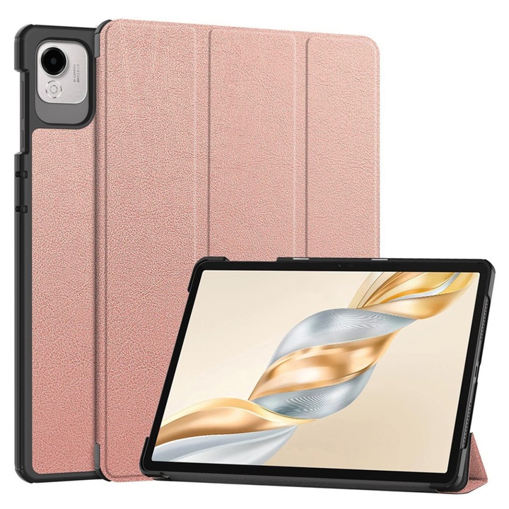Husa pentru Honor Pad X9a / X9 / X8 Pro / X9 Pro Comari® EliteCover, protectie completa, functie stand multipla, design elegant tip carte, Rose Gold