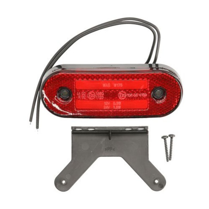 Lampa Gabarit Dreapta/Stanga, Rosu, Led, Inaltime 41mm, Latime 115mm, Adancime 20mm, Atirna, Lungime Cablu 220