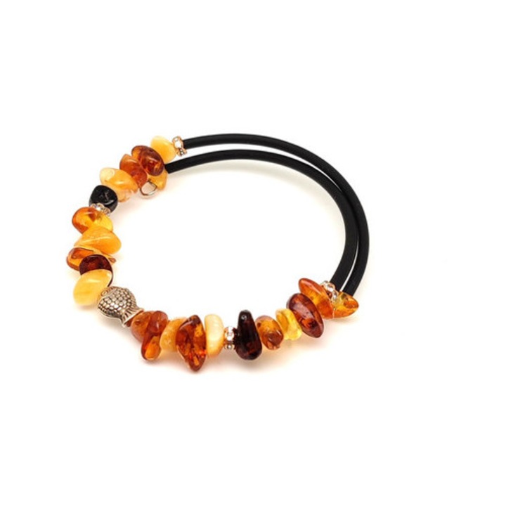 Borostyán memória splitter hal gyerek karkötő