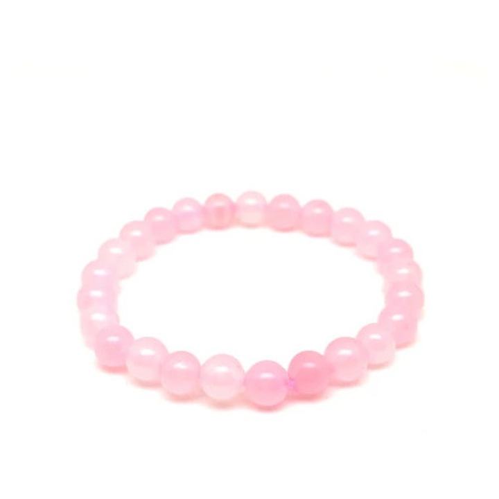 Brățară cu mărgele pentru copii din jad colorat, roz 6mm