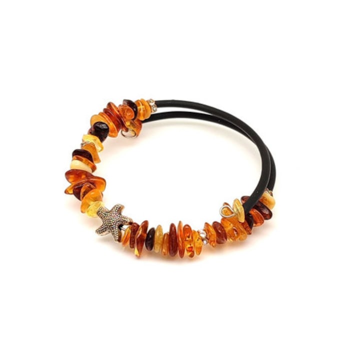 Borostyán splitter tengeri csillag gyerek karkötő