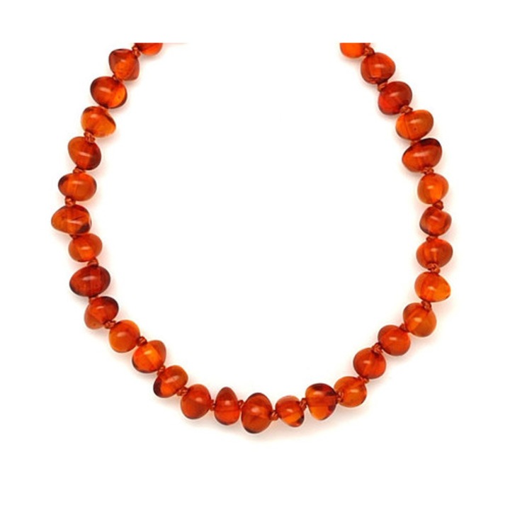 Borostyán sötét barna baba nyaklánc 30cm